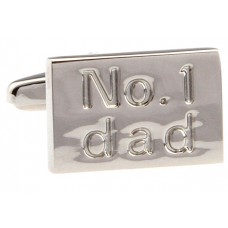 No 1 Dad Cufflinks Plain Rectangle