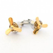 Gold And Silver Ships Propellor Cufflinks