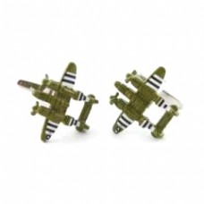 Green Bomber Aircraft Cufflinks