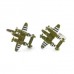 Green Bomber Aircraft Cufflinks