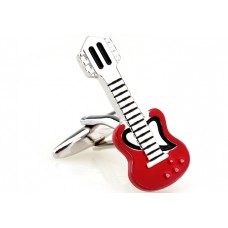 Red Electric Guitar Cufflinks