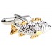 Silver And Gold Carp Fish Cufflinks Ec-1307