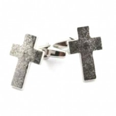 Black And Silver Cross Cufflinks