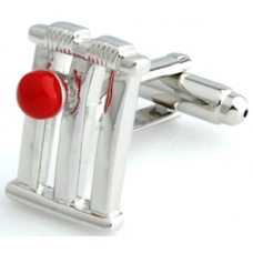 Cricket Stumps And Ball Cufflinks