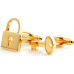Gold Padlock And Key Cufflinks