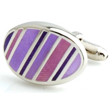 Purple, Black And Red Striped Cufflinks