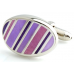 Purple, Black And Red Striped Cufflinks
