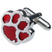 Red Paw Print Cufflinks