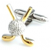Crossed Golf Clubs And Ball Novelty Gift Cufflinks