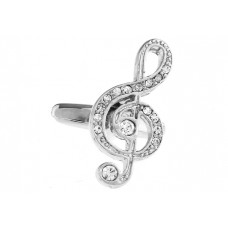 Silver Diamante Treble Clef