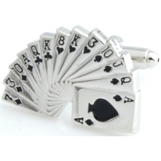 Playing Card Cufflinks In Silver Colour