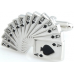 Playing Card Cufflinks In Silver Colour