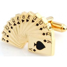 Playing Card Cufflinks In Gold Colour