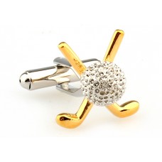 Crossed Golf Clubs And Ball Novelty Gift Cufflinks Ec-1615