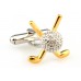 Crossed Golf Clubs And Ball Novelty Gift Cufflinks Ec-1615
