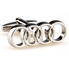 Silver Circles Audi Car Logo Cufflinks