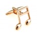 Musical Quaver Note  In Gold Colour Cufflinks