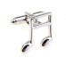 Musical Note In Silver Cufflinks