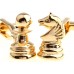 Chess Peices In Gold Cufflinks