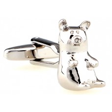 Silver Layed Back Pig Cufflinks