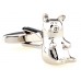 Silver Layed Back Pig Cufflinks