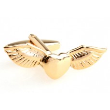 Flying Heart Gold Plated Cufflinks