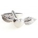 Flying Heart Cufflinks In Silver Colour