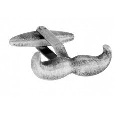 Mustache Cufflinks In A Brushed Metal Finish