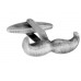 Mustache Cufflinks In A Brushed Metal Finish