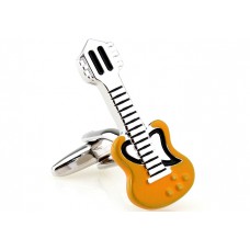 Orange And White Electric Guitar Cufflinks
