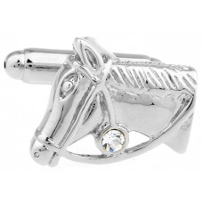 Crystal Inset Horses Head Cufflinks