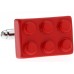 3 Block Red Lego Block Cufflinks