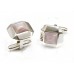 Deco Style Sterling Silver Pink Mother Of Pearl Cufflinks