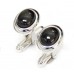 Sterling Silver Black Agate Swivel Cufflinks