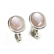 Sterling Silver Pink Mother Of Pearl Cufflinks
