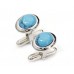 Hand Made Sterling Silver Turquoise Cufflinks