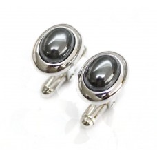 Sterling Silver Cufflinks With A Hematite Stone