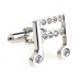 Silver Diamante Quaver Note Cufflinks