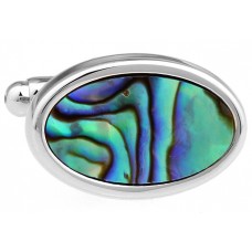Silver Plated Oval Abalone Shell Cufflinks 156511