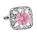 White Rhinestone And Pink Zirconia Star Cufflinks150941