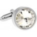 White Satellite Drill Cufflinks 330062