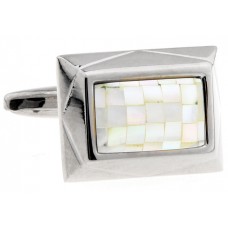 White Shell Patch Cufflinks 170802