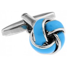 Light Blue Stoving Varnish Knot Cufflinks 150035