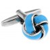 Light Blue Stoving Varnish Knot Cufflinks 150035
