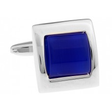 Royal Blue Opal Glass Cufflinks 170218
