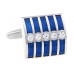 Blue Enamel And White Rhinestone Cufflinks 168390