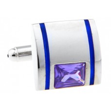 Purple Rhinestone And Oil Painted Cufflinks 164341