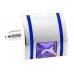 Purple Rhinestone And Oil Painted Cufflinks 164341
