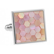 Pink And White Shell Patch Cufflinks 162085