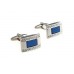 Blue Glass And White Rhinestone Cufflinks 163086